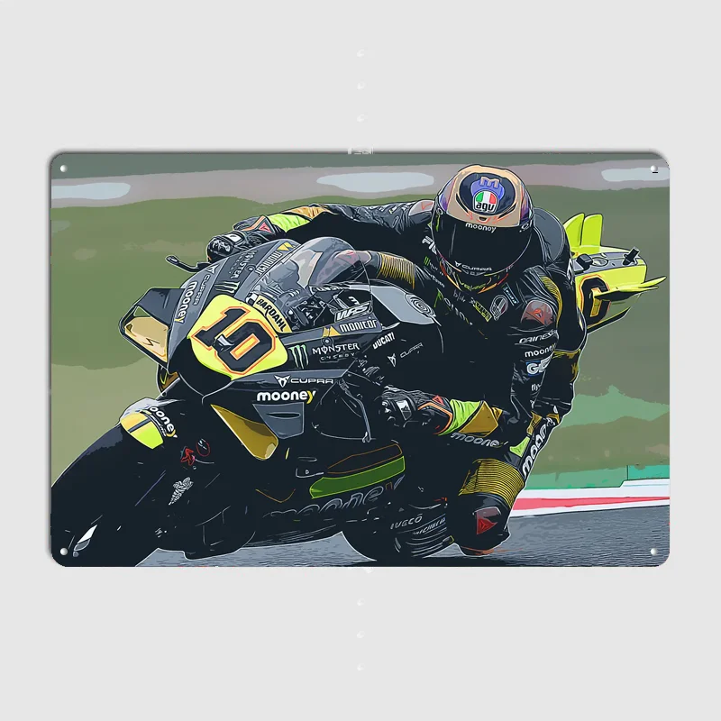 Luca Marini rider Poster Metal Wall Art Cave Garage Classic Painting Tin Sign Vintage Posters Room Decor Home Decoration