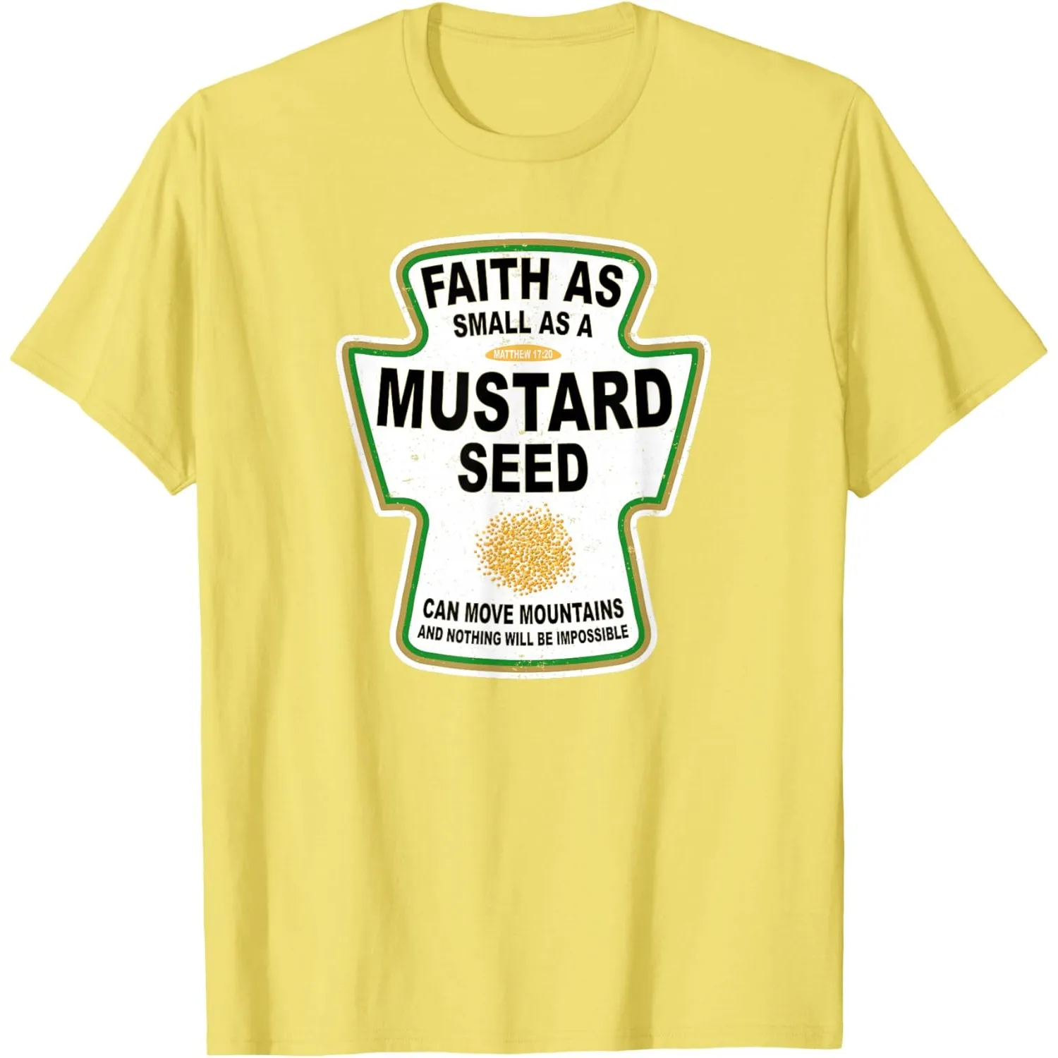 

Mustard Seed Faith Graphic Tee Bible Verse Christian Men's Short Sleeve T-Shirt