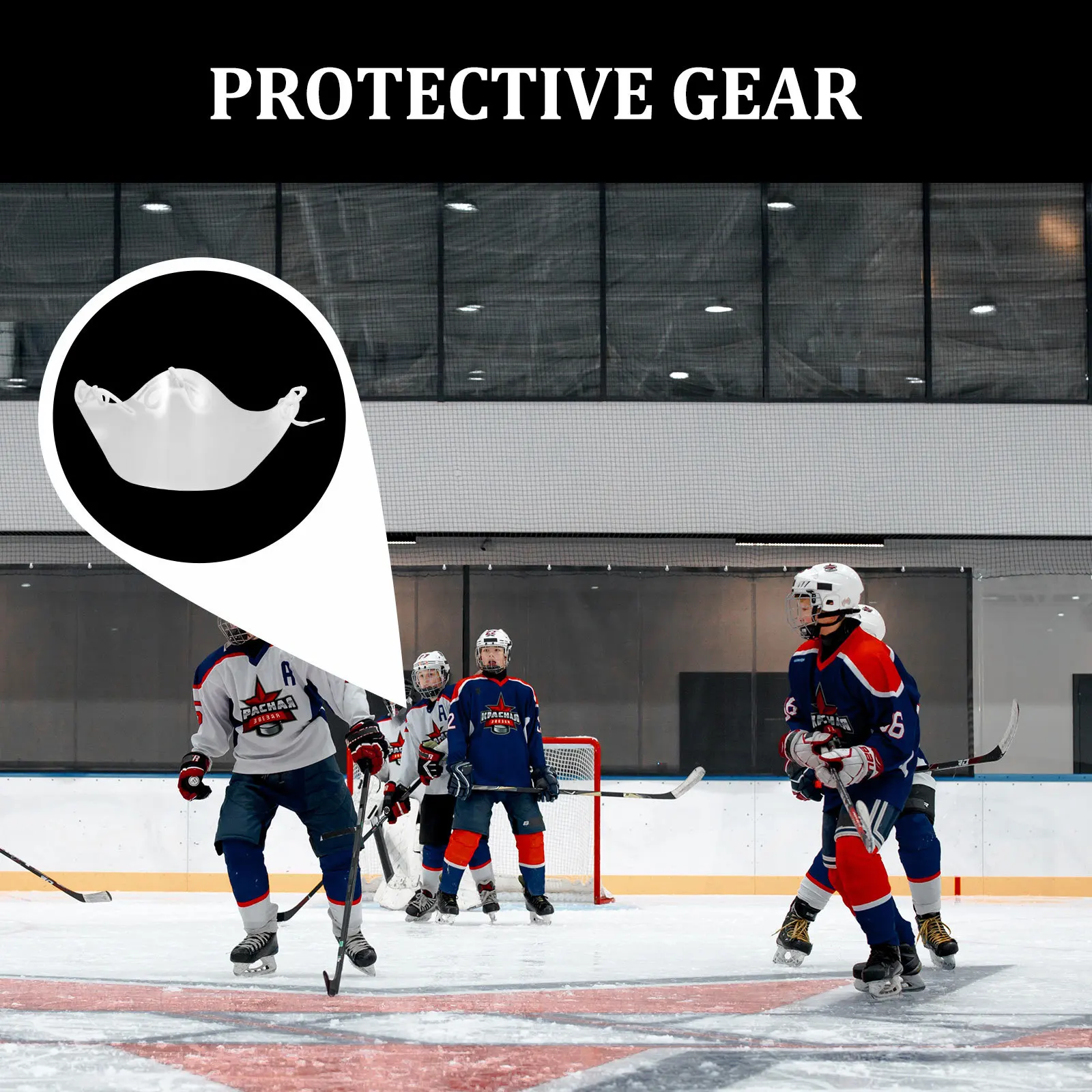 

1Pcs Ice Hockey Goalie Face Protector Semicircle Design Protective Gear Hockey Face Guard Goalkeeper Protection