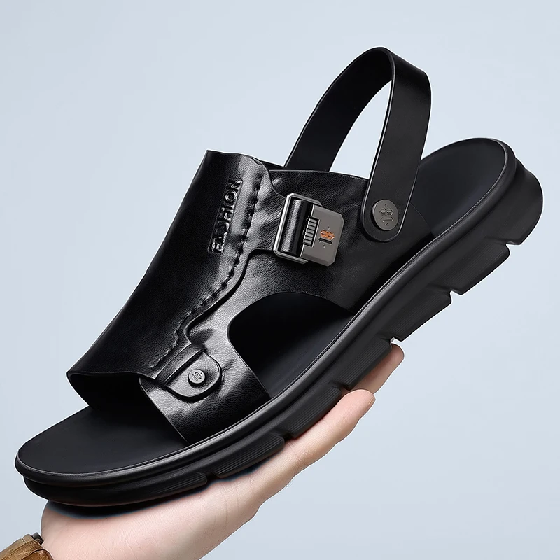 

Business Casual Beach Slides Fashion Trendy Brand Sandals Non-slip Lightweight Soft Sole Outdoor Holiday Daily Leisure Footwear