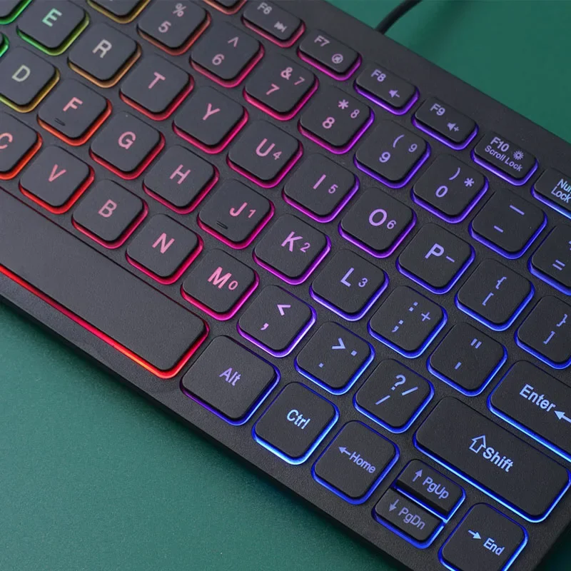 Mini clavier rétroéclairé multicolore M70, 78 touches, adapté aux ordinateurs portables PC, capuchons de touches en chocolat