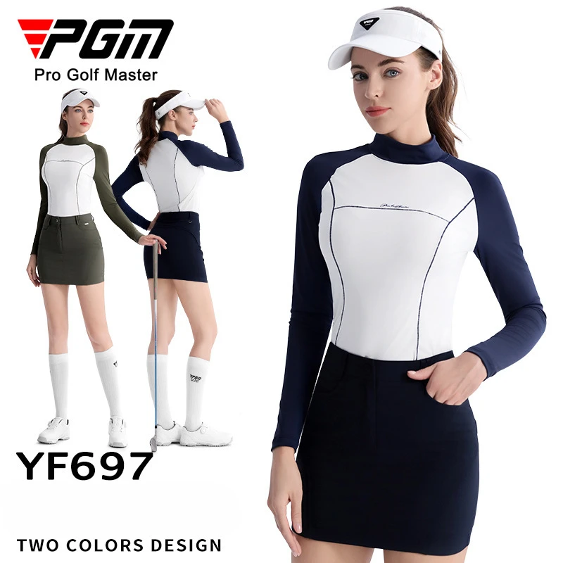 PGM Golf apparel women's Long-sleeved top, hip-hugging, skirt, tight-fitting waist-cinching tracksuit golf costumes YF697/QZ110