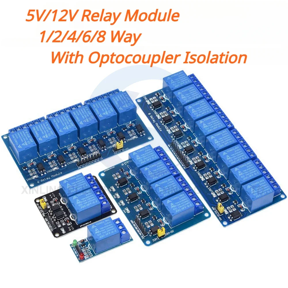 5/12V 1/2/4/6/8 Channel Relay Module With Optocoupler Relay Output 1 2 4 6 8 Way Relay Module For Arduino In stock