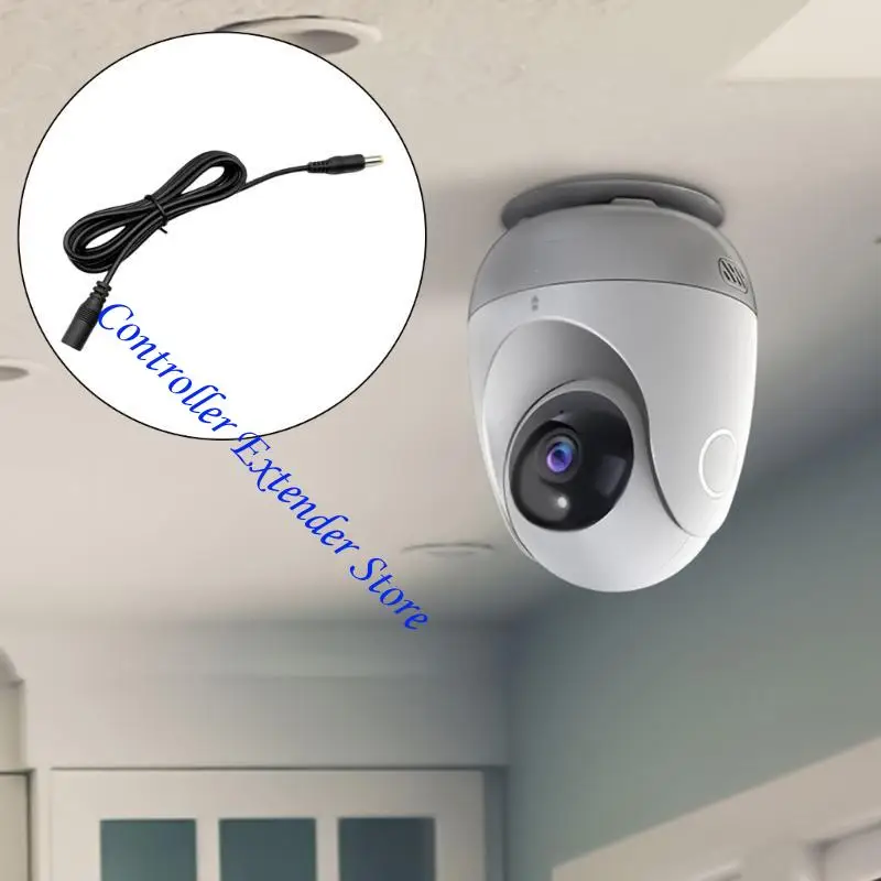 N84B 150 سم تمديد امتداد تمديد الطاقة لكاميرات الأمان LED شرائط DC5.5MM × 2.1 مم أنثى إلى كابل التمديد الذكور