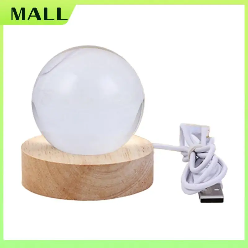 MALL Crystal Ball Night Light With Base LED Table Lamp Lighted Stars Galaxy USB Power Warm Night Light For Kid