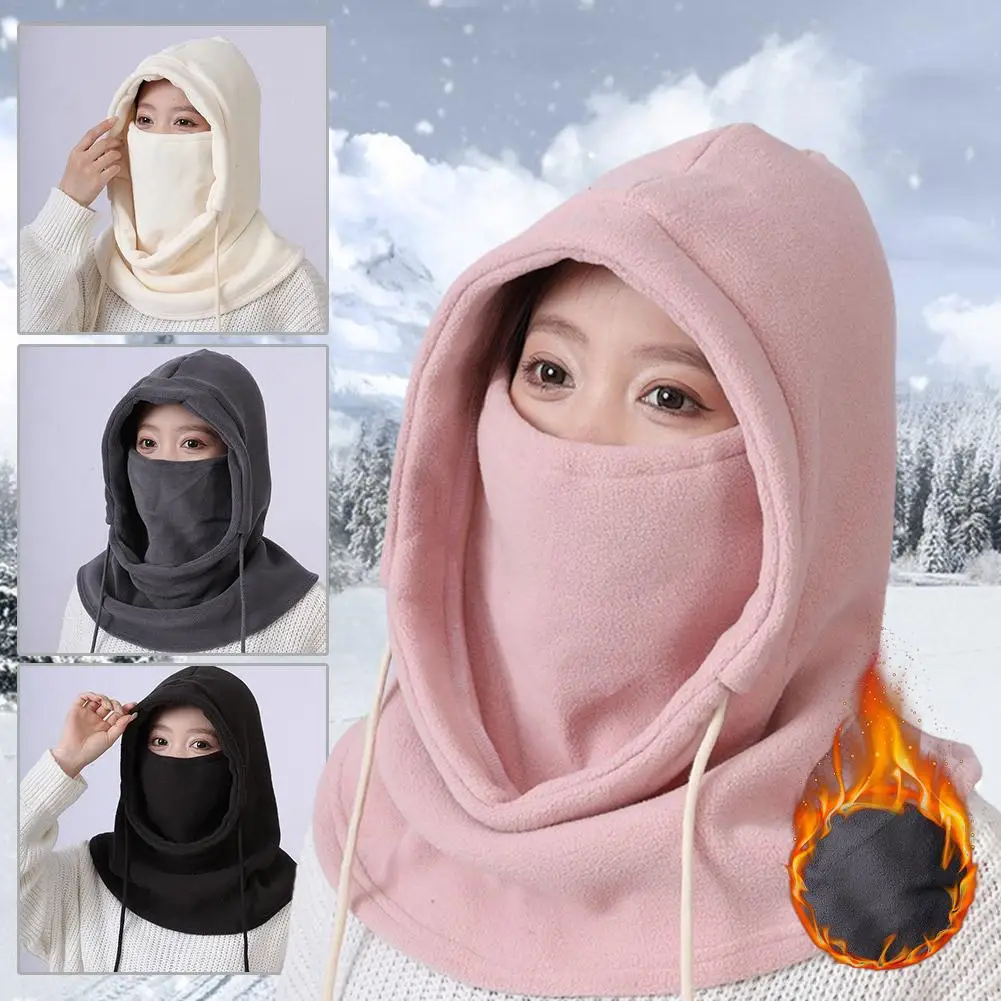 Winter Thermal Fleece Balaclava Scarf Outdoor Sports Hat Mask Cap Warm Riding Windproof Face Ski Warmer Snood Hood Neck Col T7X3