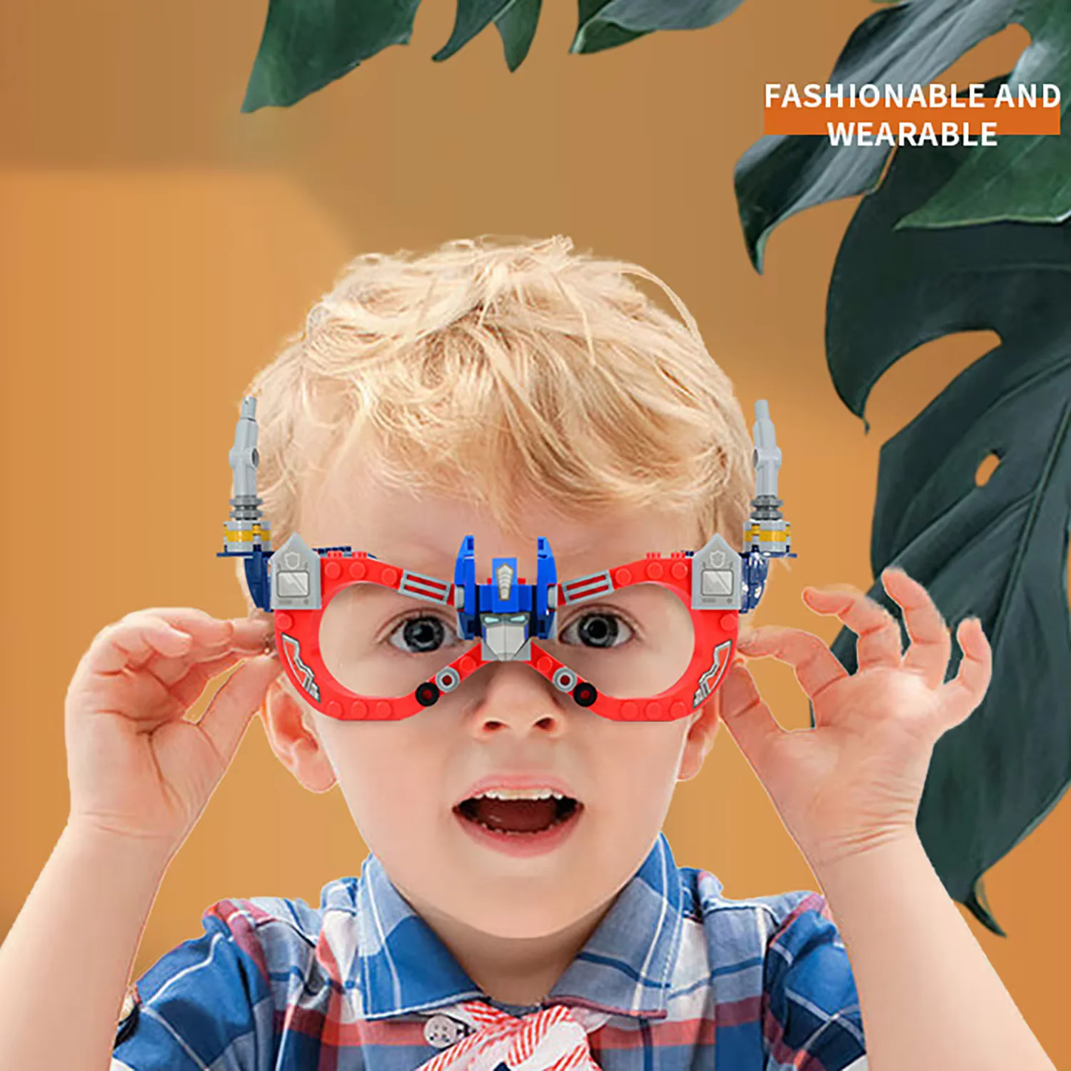 DIY building block accessories for children, wearable glasses, toys for parent-child interaction, gifts for boys and girl