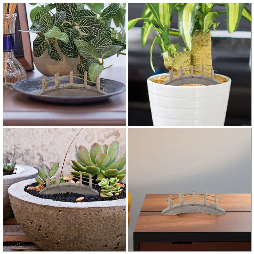 

2Pcs Mini Dollhouse Wooden Arch Bridge 15Cm Fairy Garden Landscape Micro Moss Craft Outdoor Scene Pathway Bridge
