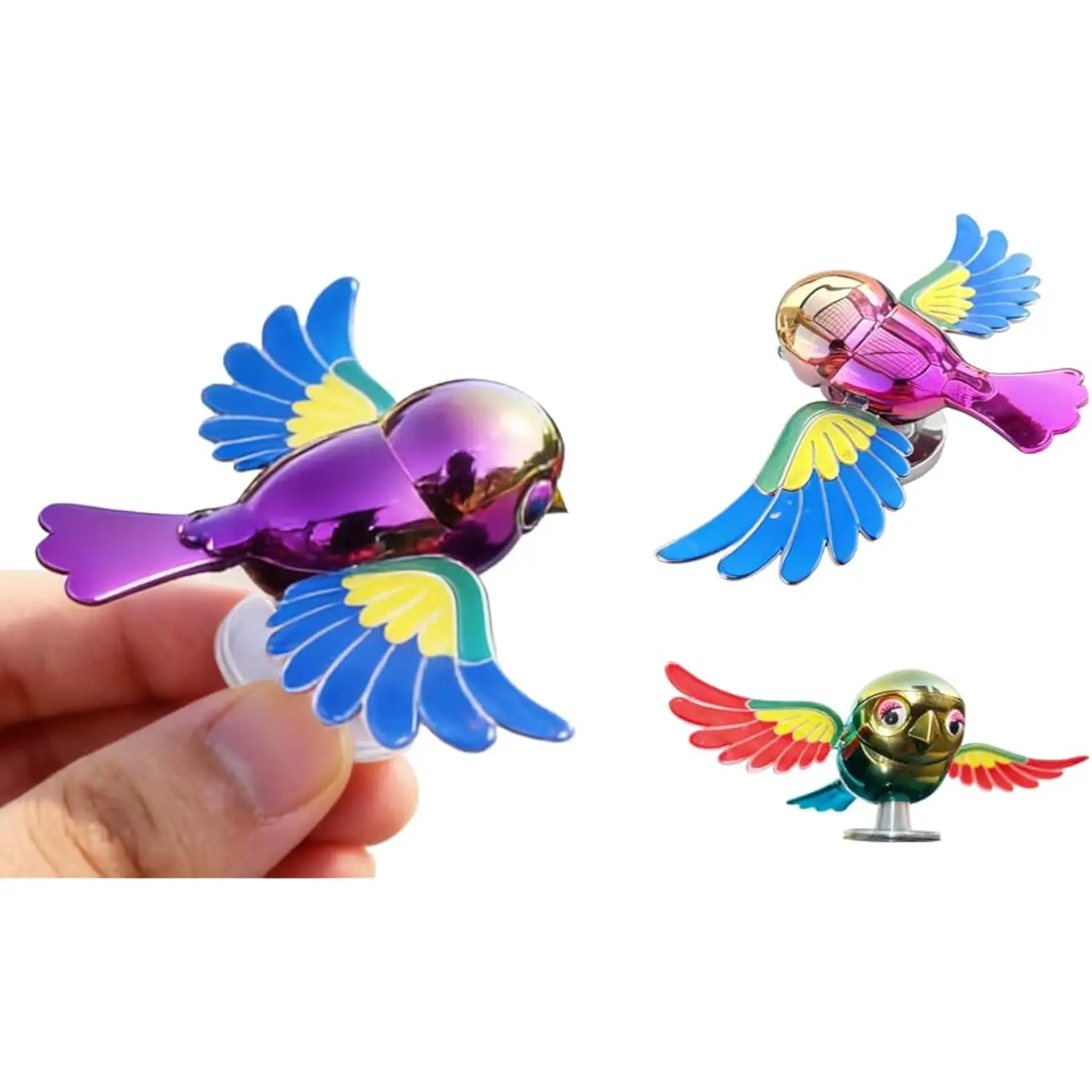 

Flying Bird Car Accessories Decoration with Strong Adhesive Base, Universal Holder for Car Covers, Motorcycles and Helmets