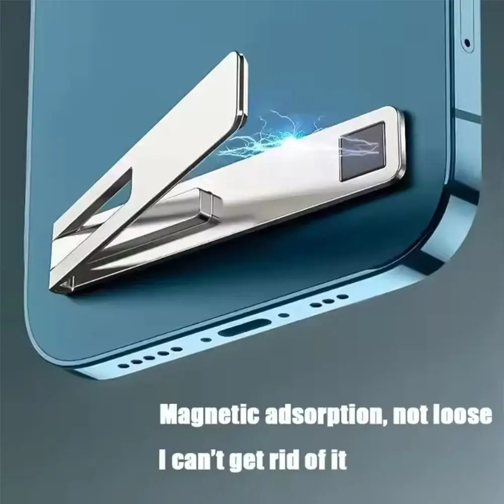 

Компактный невидимый однолинейный портативный магнитный держатель для телефона с задним клейким складным опорным кронштейном