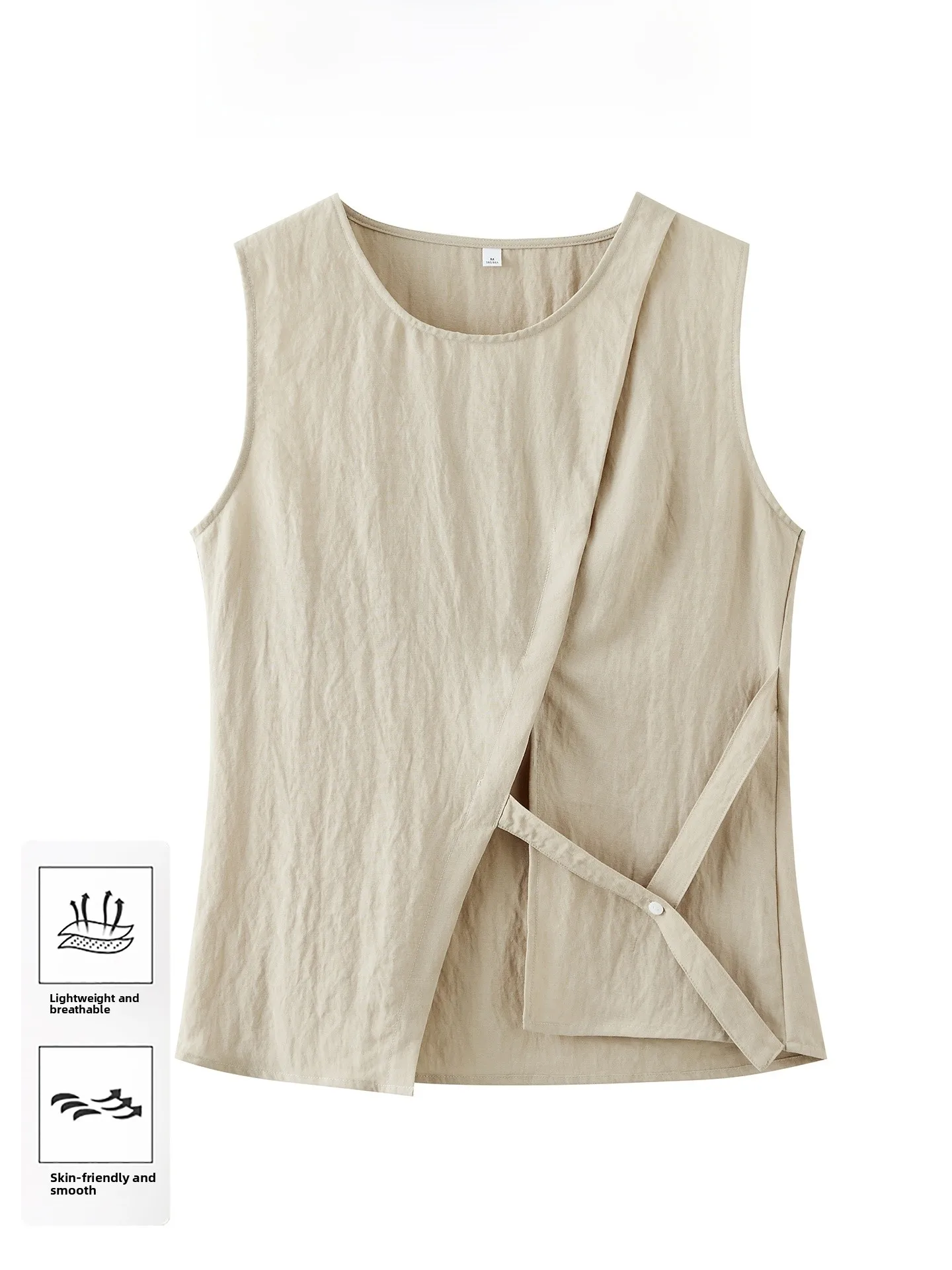 Elegant Summer Women's Fashion Set Irregular Design Breathable Sleeveless Two-Piece Suite Beautiful beyond Words Must-Have