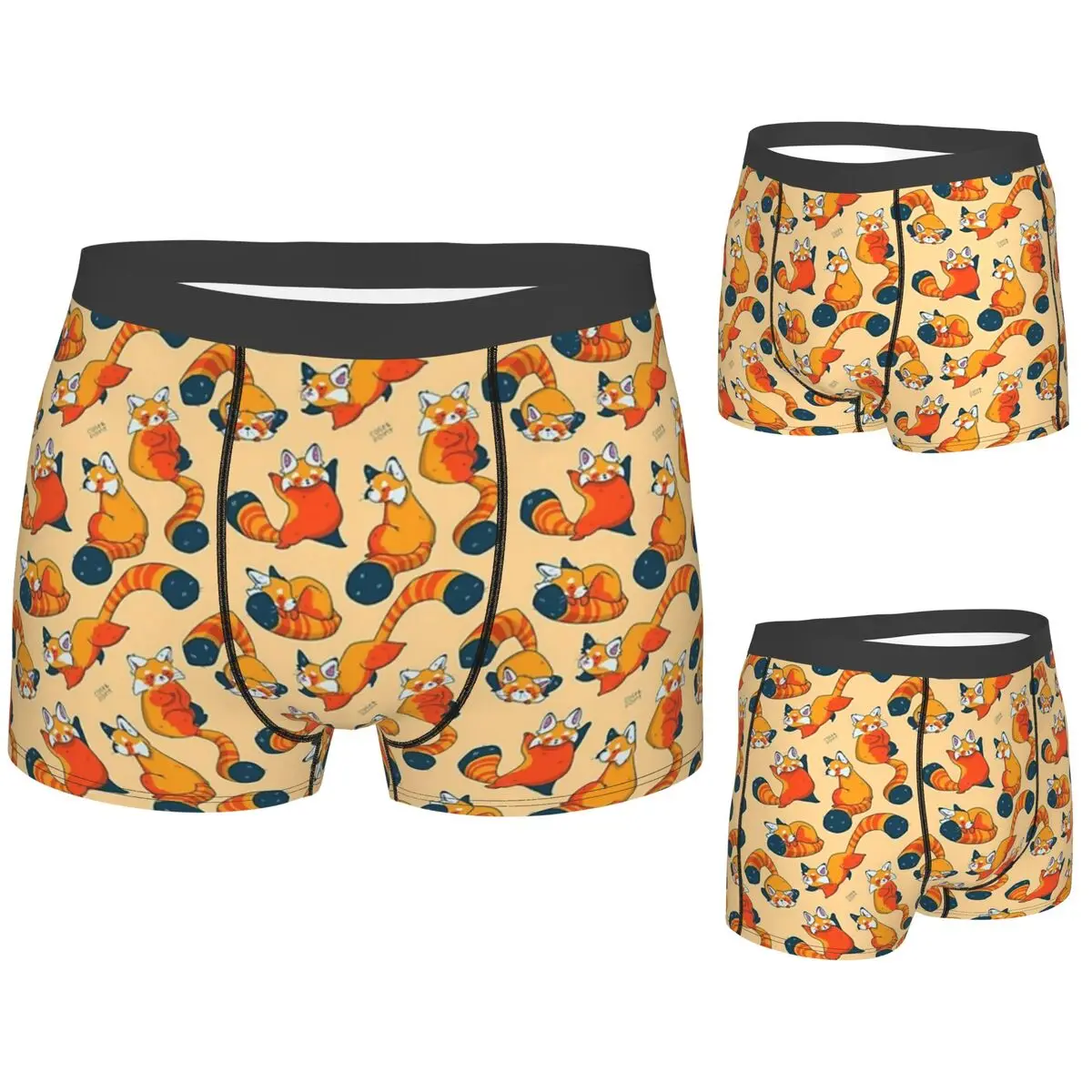 

Boxer Underpants Shorts Red Panda Romp Panties Men's Breathable Underwear for Homme Man Boyfriend Gift