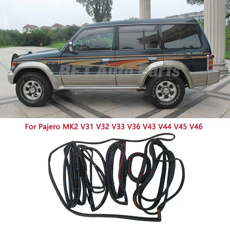 Car Door Rubber Seal Strip for Mitsubishi Montero Pajero 2 MK2 V31 V32 V33 V43 V44 1990-2004 Doorpost Sealing Strip Weatherstrip