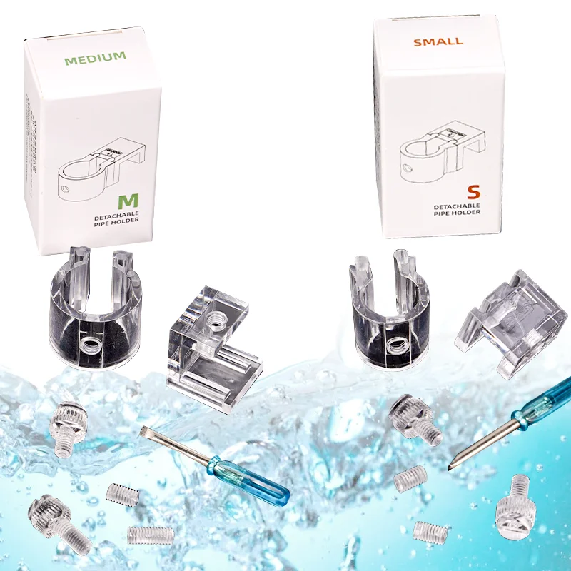 Acrylic Fish Tank Bracket Fixing Bracket Aquarium Water Pipe Clamp Fixing Clamp 1/3/5Pcs Assembly Required Fish Tank Accessories