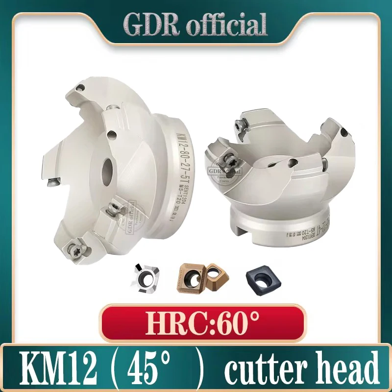 GDR KM12 45 degree Face Milling Cutter head SEKT SEHT Carbide Insert SEKT1204 for FMB22 FMB27 FMB32 FMB Tool Holder bracket tool