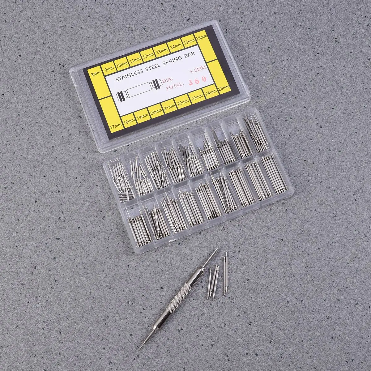 360 Pcs Stainless Steel Link Pin Spring Bars for Watch Wristb Pin Tool Kit Set Strap Repair Replacement Tools Watch Accessories
