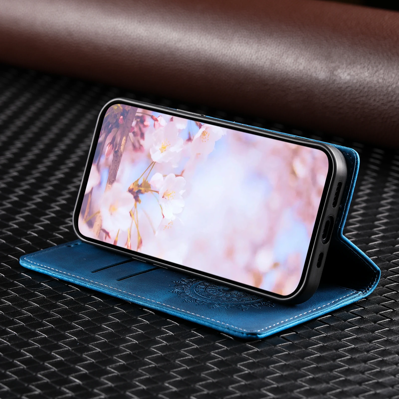 تنقش زهرة البطاقات المغناطيسية Solt محفظة جلدية الحال بالنسبة Xiaomi Redmi ملاحظة 15 برو زائد 14 13 12 11 14C13C تتفاعل غطاء الوجه