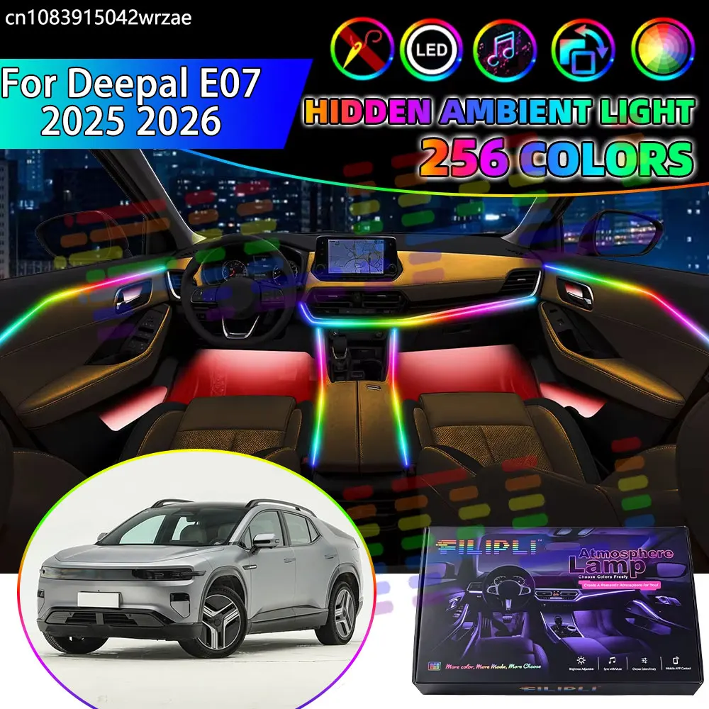 For Deepal E07 2025 2026 CD701 RGB Car Interior Ambient Lights Strips Breathing Lighting Kit App Control LED strips Auto Parts