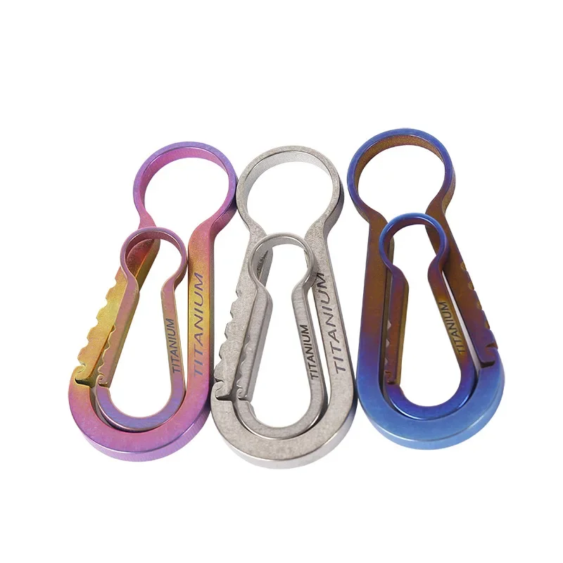 Outdoor Buckle Titanium Alloy Quick Release Carabiner Key Chain for Mountaineering EDC  Models fast shipping