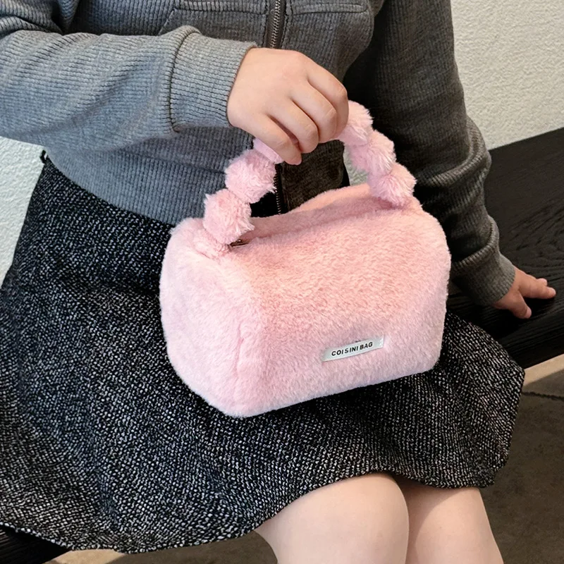 Makeup Bag for Women Portable Travel Small Cosmetic Bags Washing Pouch Storage Bags Solid Color Zipper Toiletry Bag