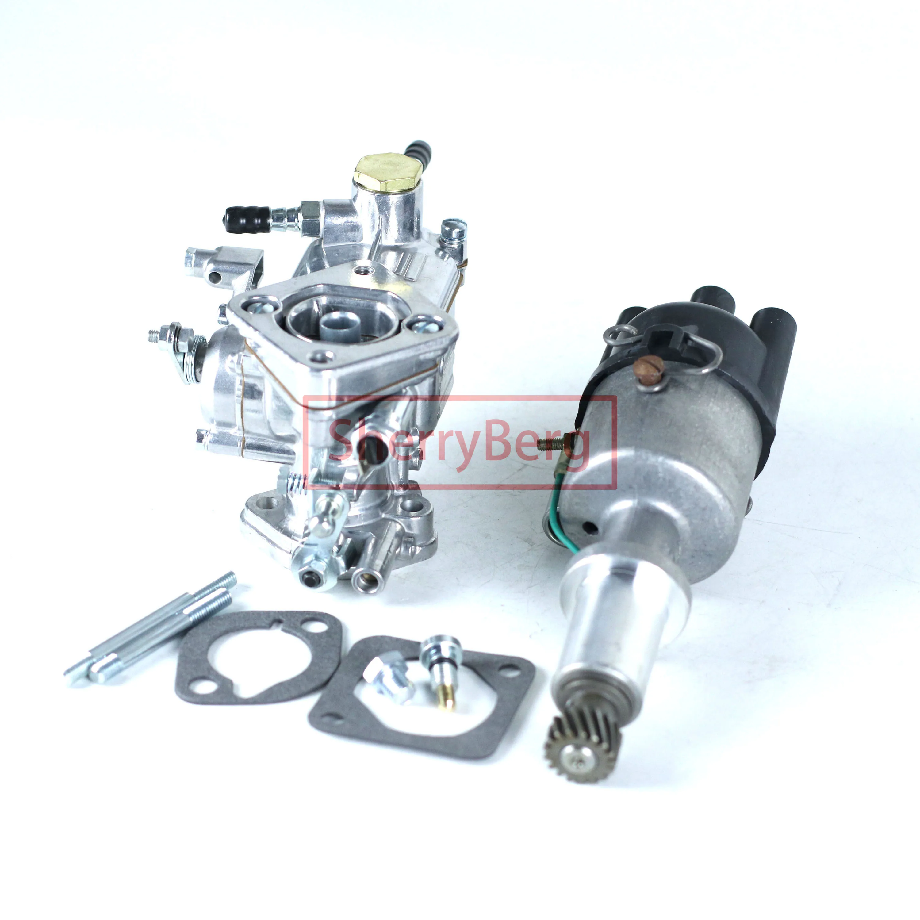 SherryBerg Carburetor Carb + Point Distributor For Fiat 500 126 REP for WEBER TYPE 28 IMB 5/250 652CC 4381128 126P 28IMD 5/250