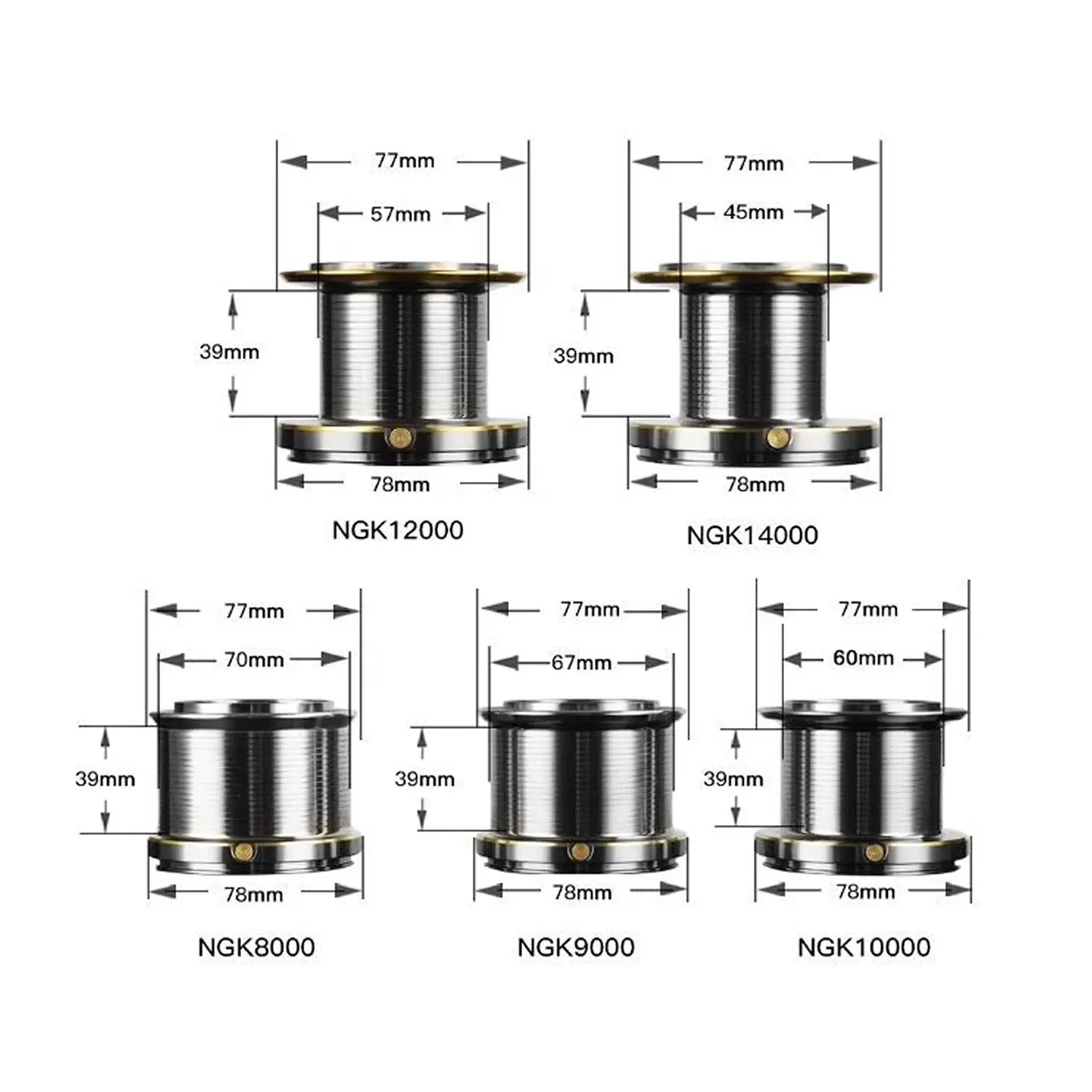 Dwjines الفولاذ المقاوم للصدأ تحمل الغزل الصيد بكرة 8000 9000 10000 12000 14000 25 كجم بكرة قوية المياه المالحة المياه العذبة سحب #5