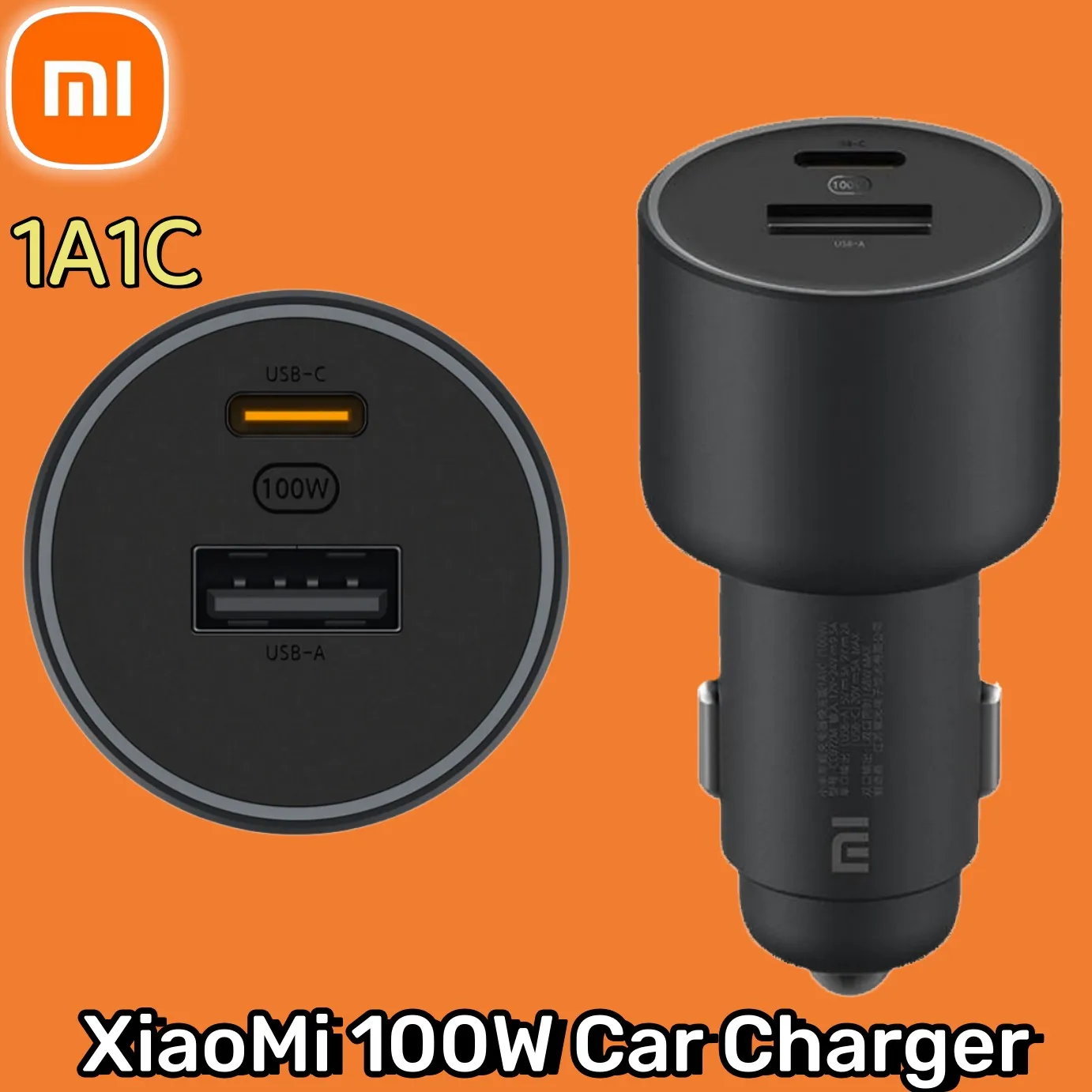 

Mi Car Charger 100W Original XiaoMi 1A1C Usb PD Fast Car Lighting Charging Adapter For Mi Poco X5 X3 Pro F3 M3 RedMi Note 12 11