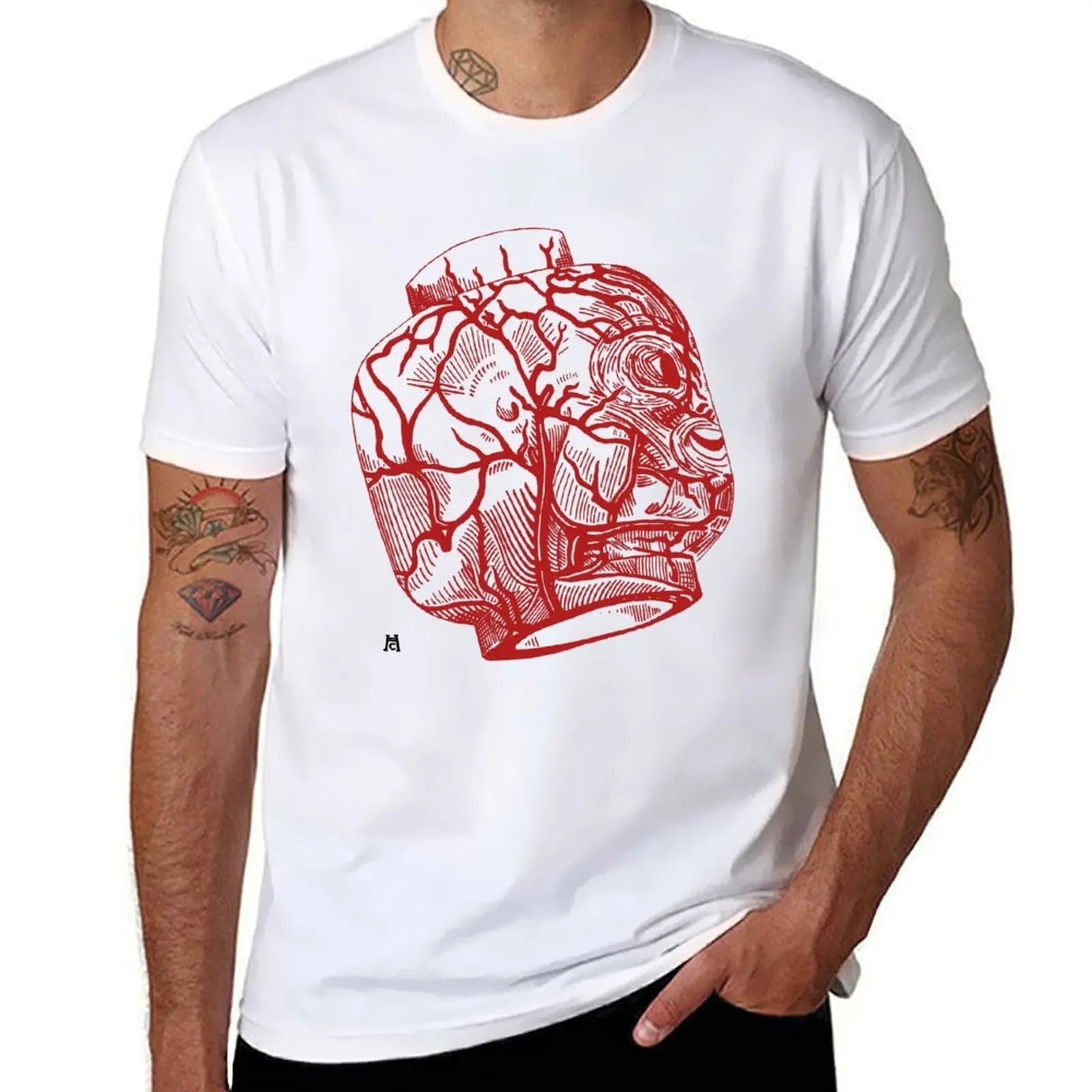 

Veins of head (red) T-Shirt cotton t shirt pack man t shirts high quality luxury brand T-Shirt