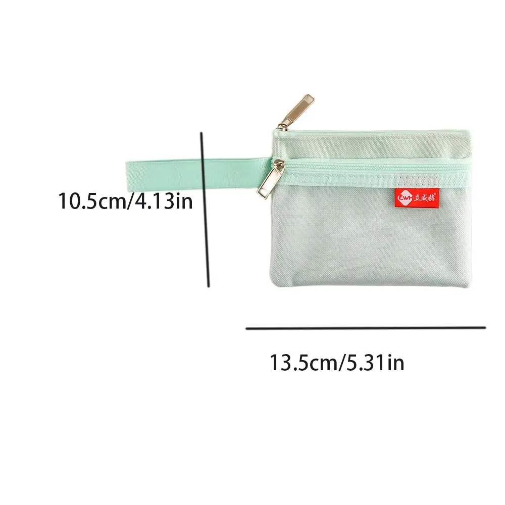 Hohl gitter Reiß verschluss Geldbörse klar Doppels chicht transparente Aufbewahrung tasche Datenkabel Aufbewahrung tasche einfache Mini Mesh Make-up Tasche