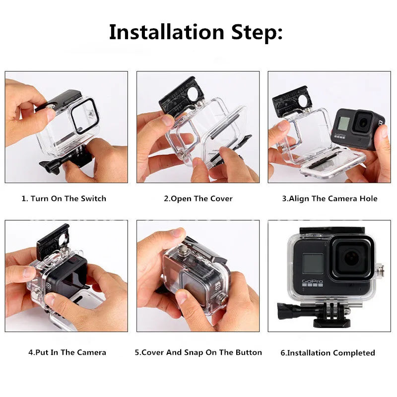 60M Waterproof Housing For GoPro Hero 12 11 10 9 Black Case Diving Protective Underwater Dive Cover For Go Pro 12 Accessories