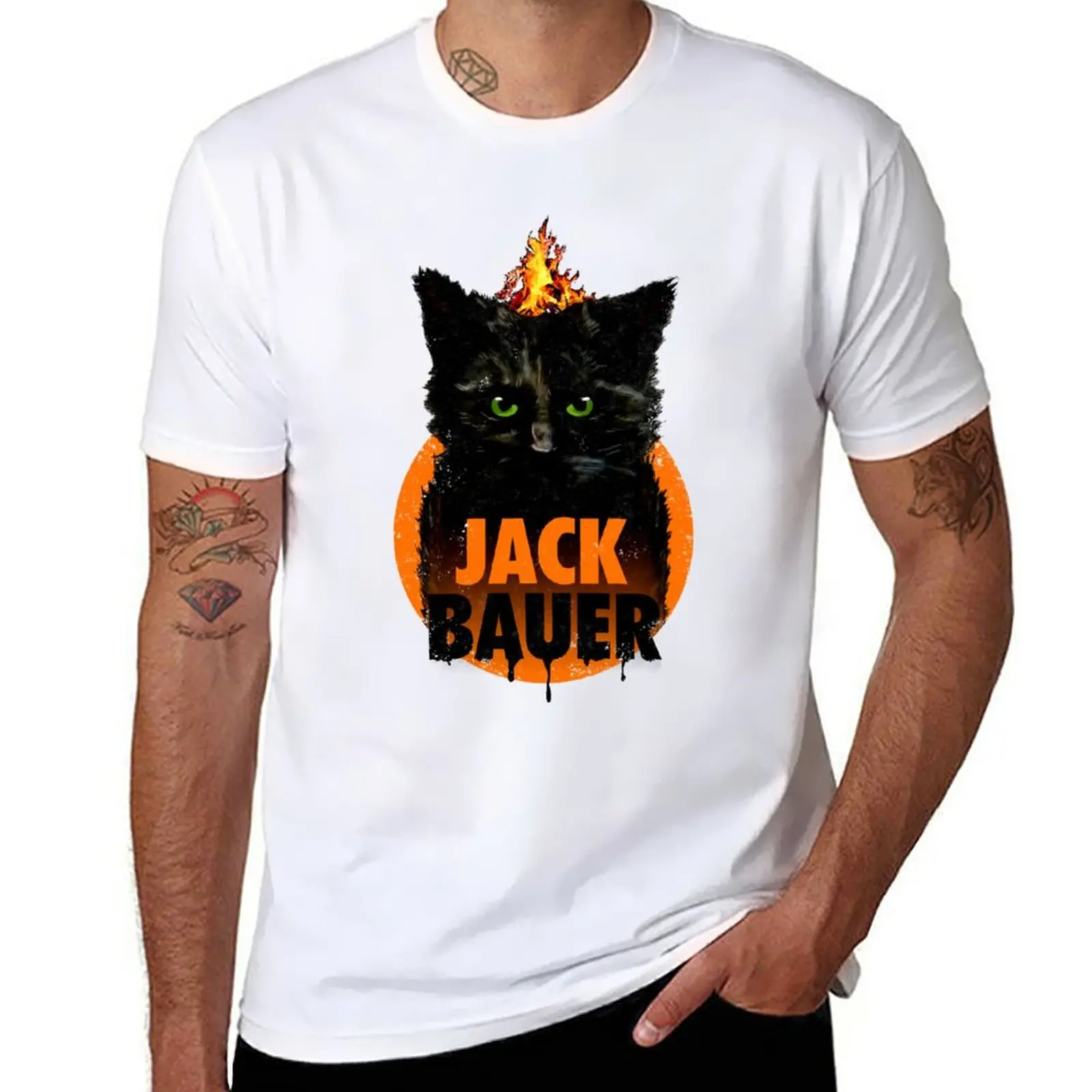 

The Indestructible Jack Bauer T-Shirt anime clothes Short sleeve tee sports fans mens white t shirts