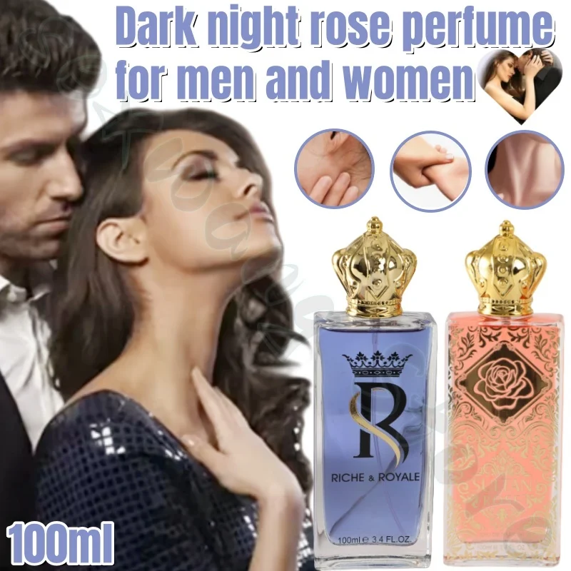 

Dark night rose perfume for men and women, long-lasting fragrance, natural and fresh, enhances charm, romantic encounter 100ml