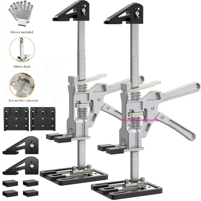 

2 упаковки, экономичный домкрат для подъема 15,2 дюйма, ручной подъемный домкрат с сумкой, полностью алюминиевый корпус для крепления окон, дверей, подъема мебели