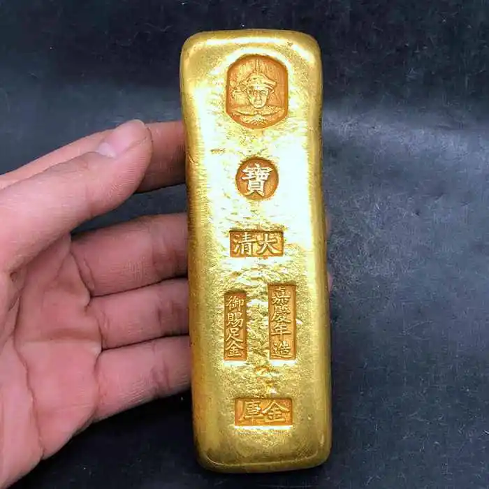 Copper gilt Daqing Yongzheng Kangxi Qianlong Jiaqing Shunzhi small copper gold bar collection ingots randomly sent