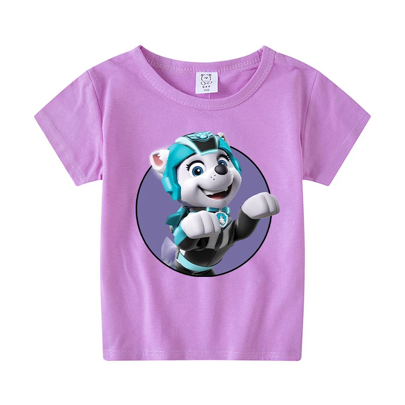 New Paw Patrol T-shirts for Children Kawaii Cartoon Printed Kids Tops Boys Girls Cotton Short Sleeves 2024 Baby Summer Clothes