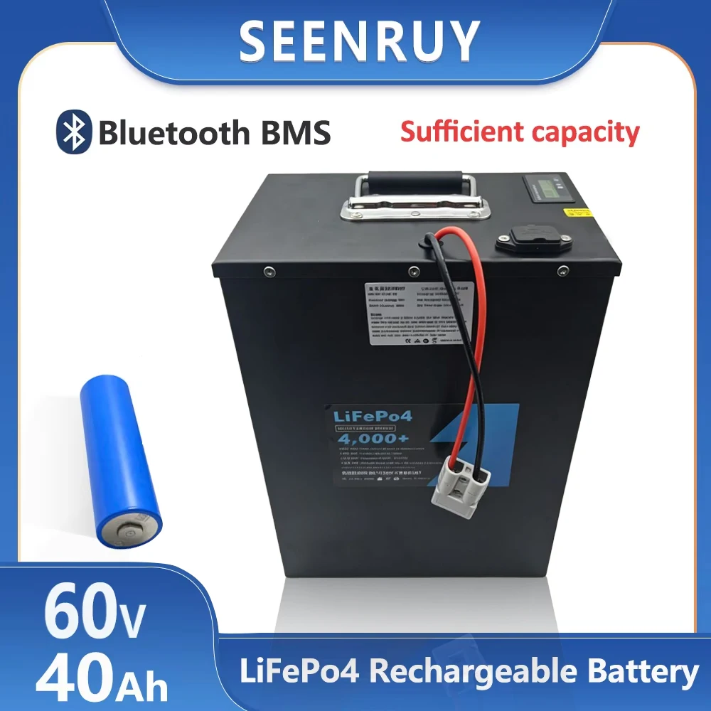 

Аккумулятор LifePO4 20S2P 60V 40AH с достаточной емкостью, встроенной системой BMS 50A, литиевая батарея для электромотоциклов и электрических трициклов.