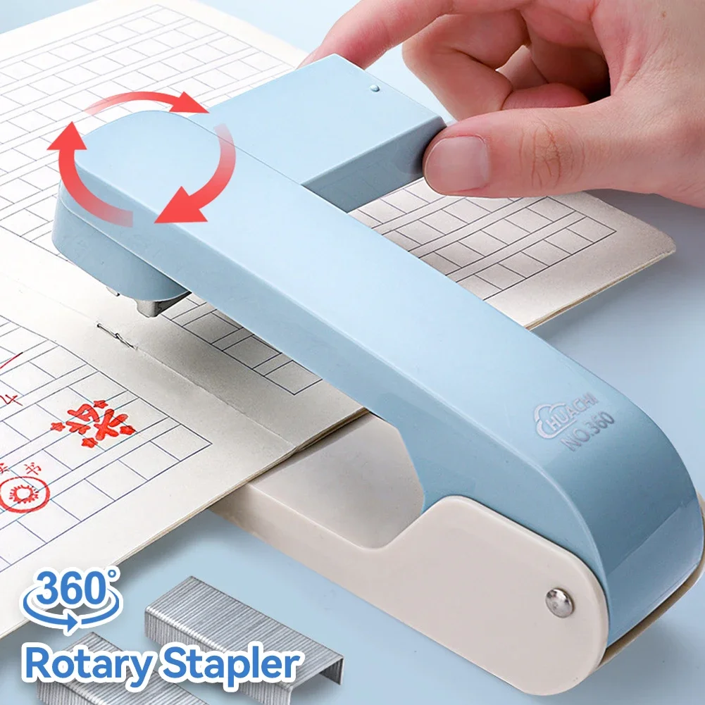 

Use 24/6 Staples Stapler 360 Degree Rotary Long Stapler Home Office Use Metal Effortless Heavy Duty Stapler Bookbinding Supplies