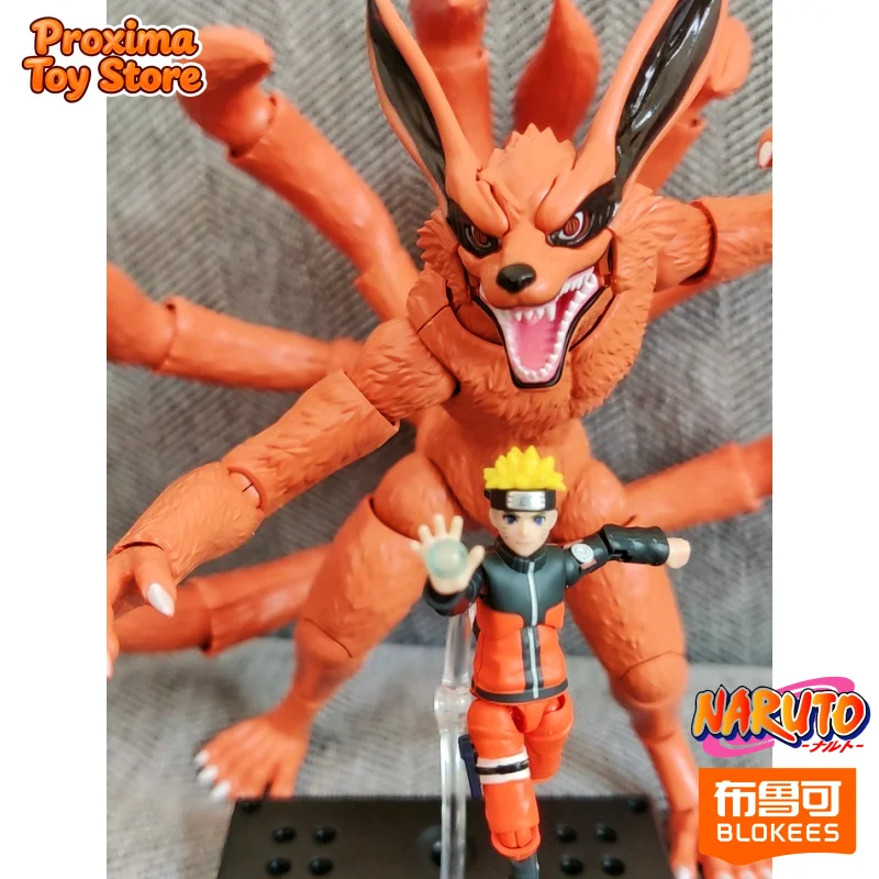

Строительный набор Blokees Naruto Kurama, оригинальная светодиодная подсветка, модель чакры с девятью хвостами, экшн-фигурка, аниме, Коллекционная игрушка из ПВХ, подарок