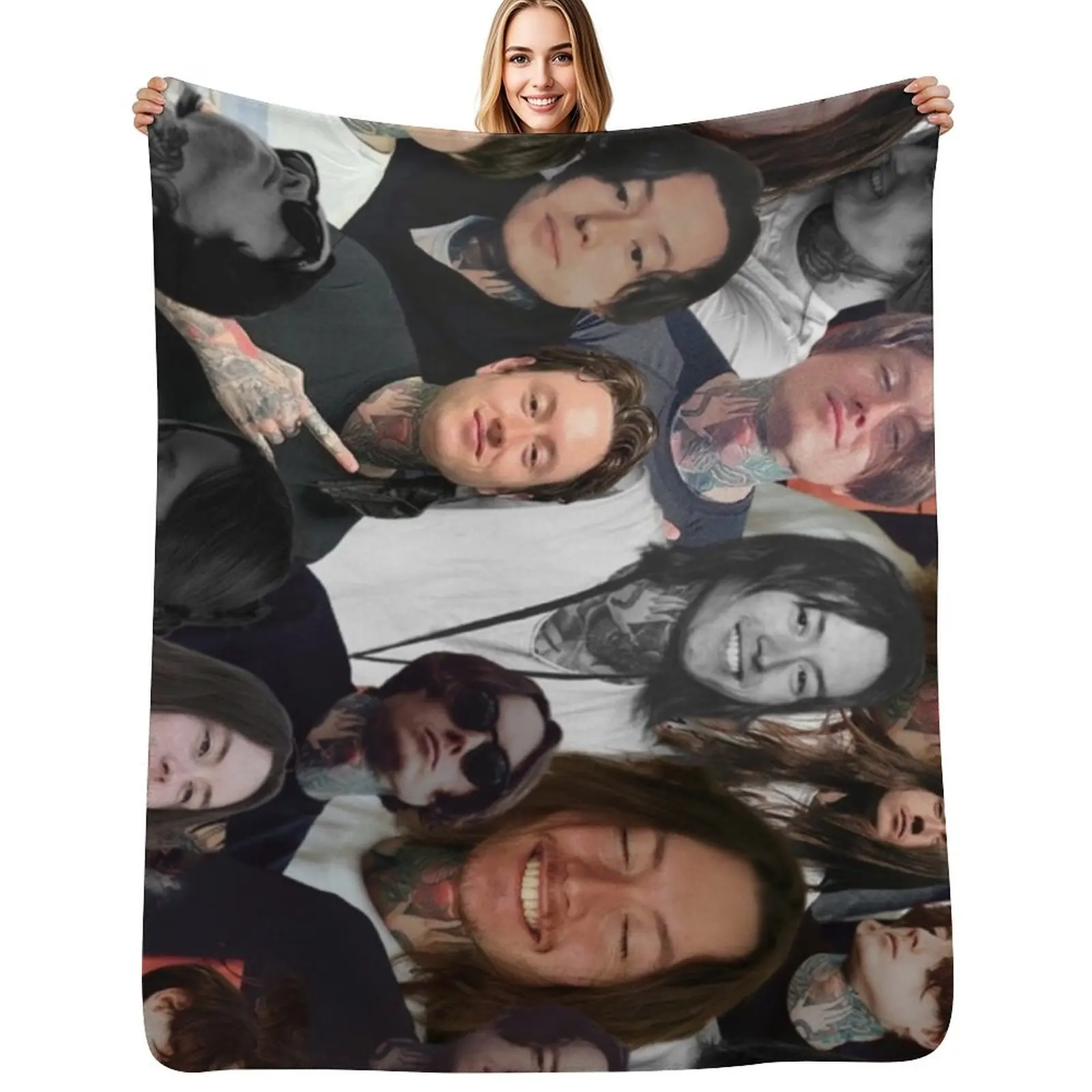 

noah sebastian photo collage Throw Blanket Fluffy Cozy Throw Blanket for Home Decor