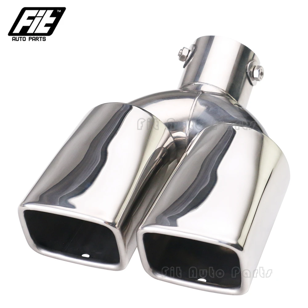

Universal Car Square Exhaust Muffler Tip 63mm double tail pipe modified auto parts straight pipe