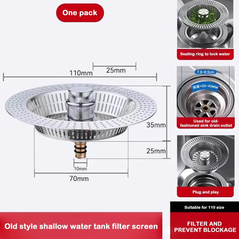 

Durable Anti Clog Kitchen Sink Strainer Floor Drain Plug Anti-blocking Mesh Trap Hair Clean Up Food Catcher Tools Drain Filter