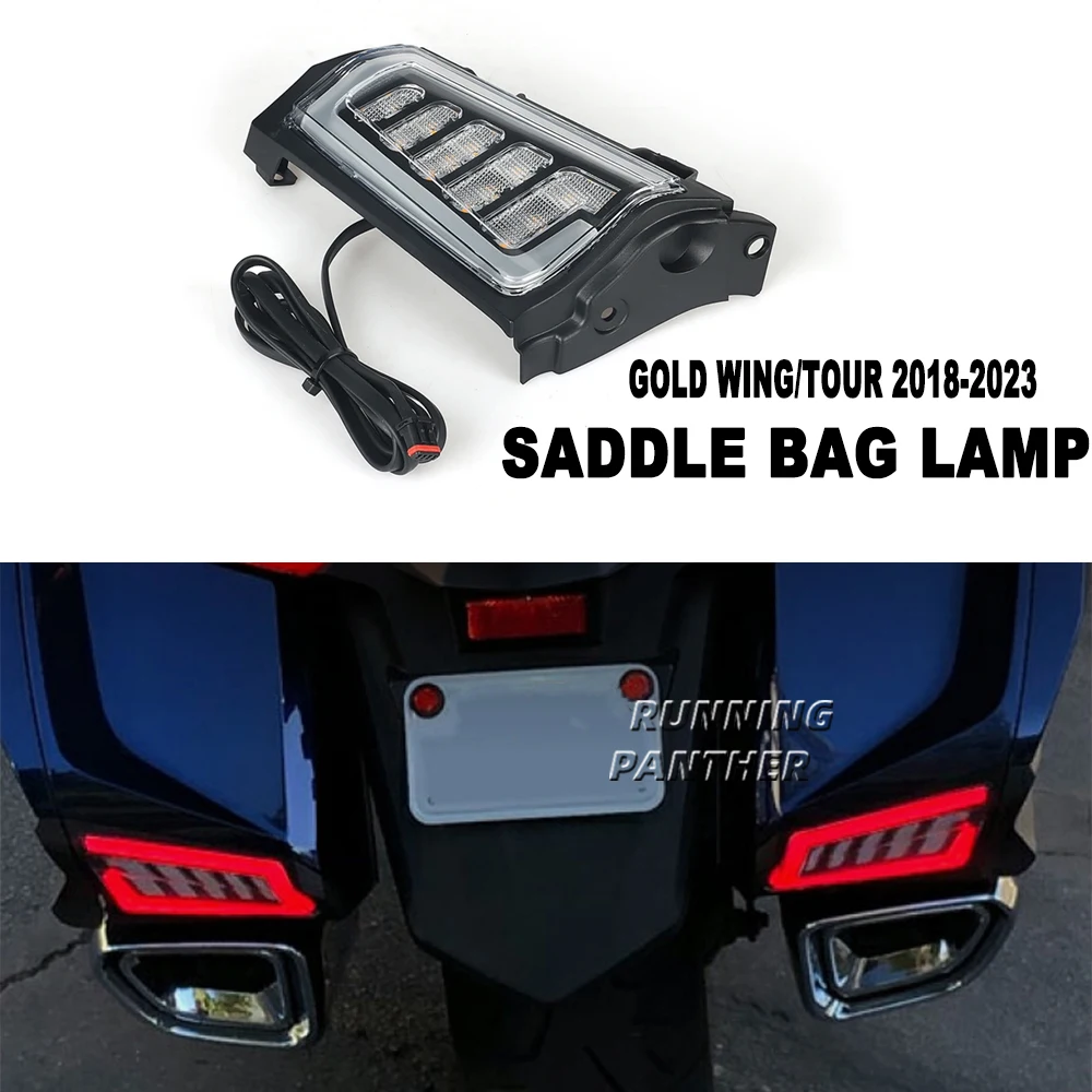 

Motorcycle Rear Saddlebag Saddle Bag Turn Signal LED Lights Lamp For Honda Goldwing Gold Wing GL1800 Tour 2018-2023 2022 2021