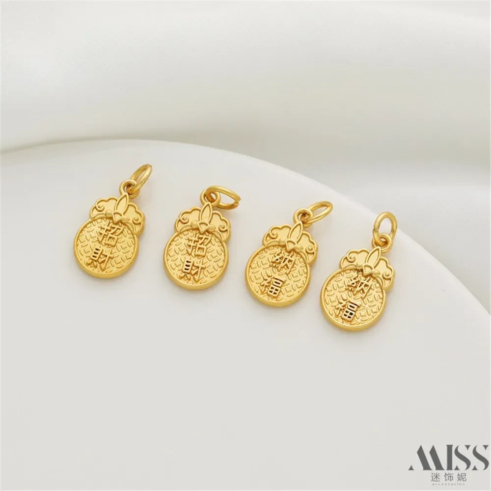 

Mute Gold Color Lucky Nafu Pendant Safety Tag DIY Accessories Handmade Bracelet Necklace Ear Jewelry Small Pendant