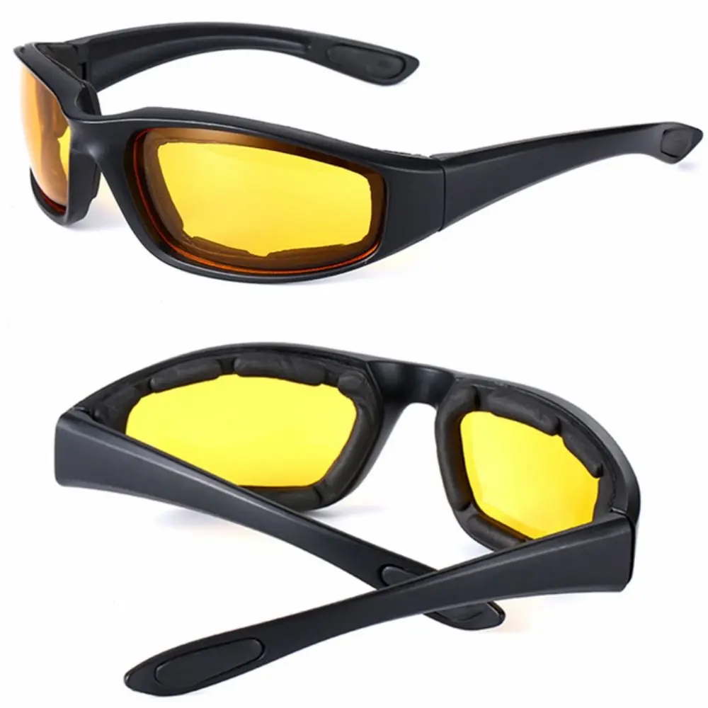 

Travel Punk Yellow Lenses Sunglasses Black Shades UV Protective Motorcycle Goggles Decoration Accessories Driving Glasses