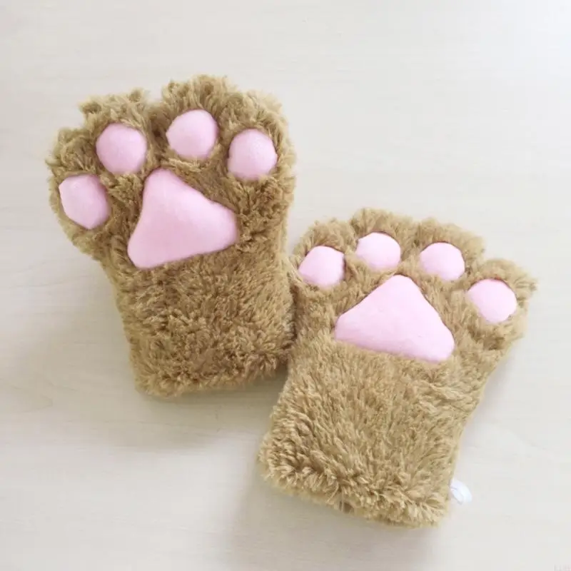 para luvas pelúcia pata gato urso mittens traje acessórios para crianças adultas cosplay