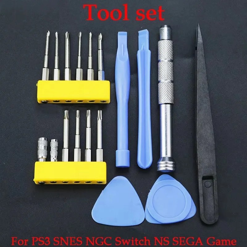 Juego de destornilladores, Kit de herramientas de desmontaje y reparación, adecuado para Switch NS New 3DS PS3 PS4 Slim Wii NES SNES DS Lite GBA PSP, 1 Juego