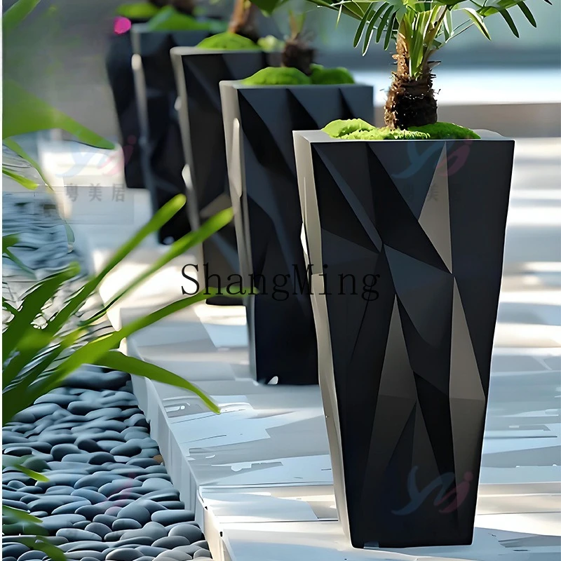 DSA  box outdoor square commercial street floor-to-ceiling large flower pot hotel villa high-end texture flower pot