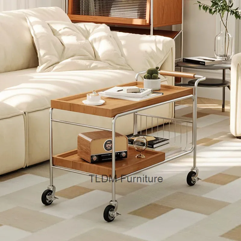 Mesas De centro De diseño De mediados De siglo, organizador De ruedas, carritos móviles De hospitalidad, Mesa De almacenamiento para servir, muebles para el hogar