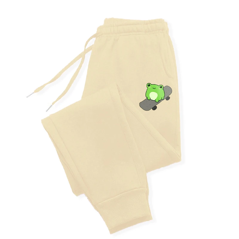 The Little Frog Sitting On The Skateboard Men Autumn Basic Loose Pants Versatile Fashion Trousers Trendy Street Comfy Pant Male