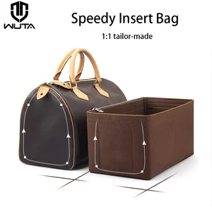 WUTA شعر إدراج حقيبة منظم ل LV Speedy 20 25 30 35 رفرف حقيبة داخلية حقيبة ماكياج حقيبة تخزين السفر حقيبة حمل الاكسسوارات أفضل 6 حقائب ظهر للمبيعات 35x20x20 - رقم 2